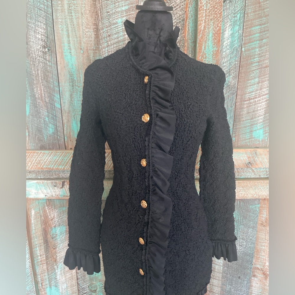 Alexander Wang long, black ruffle jacket new with tags